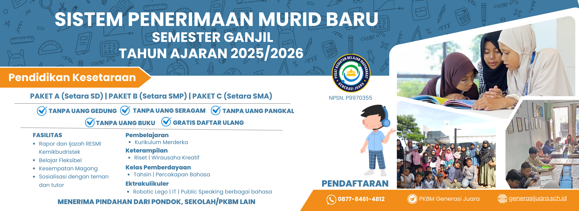 Banner penerimaan murid baru 2025/2026